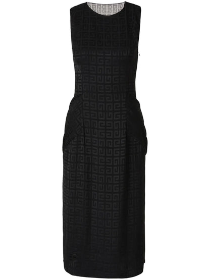 Draped Jacquard Dress