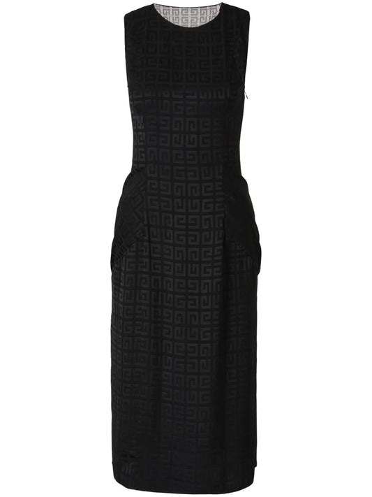 Draped Jacquard Dress