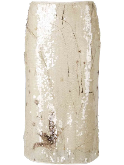 Floral Sequinned Skirt