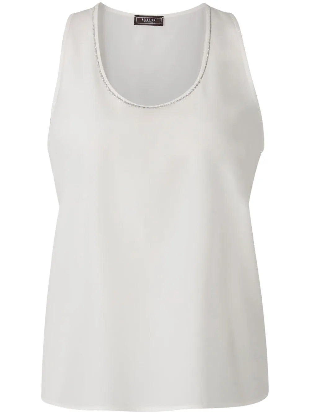 Rhinestone-Collar Tank Top