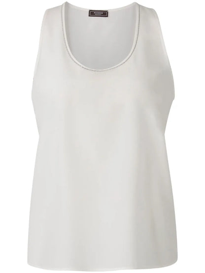 Rhinestone-Collar Tank Top