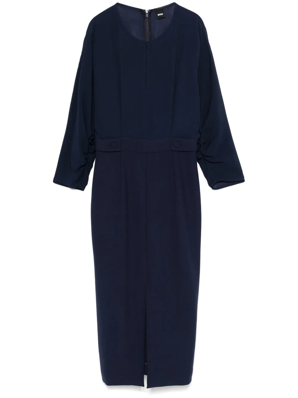 Button-Tab Midi Dress