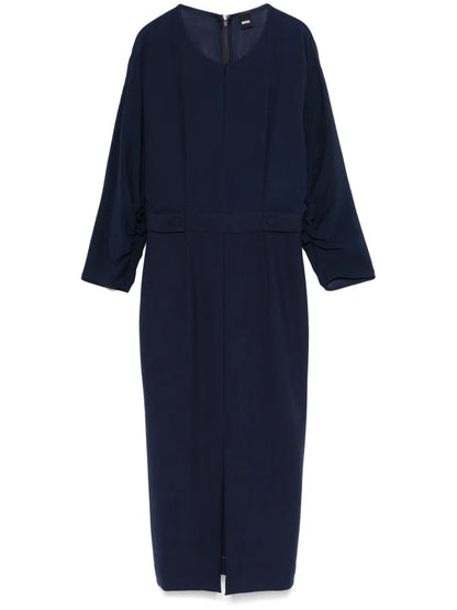 Button-Tab Midi Dress