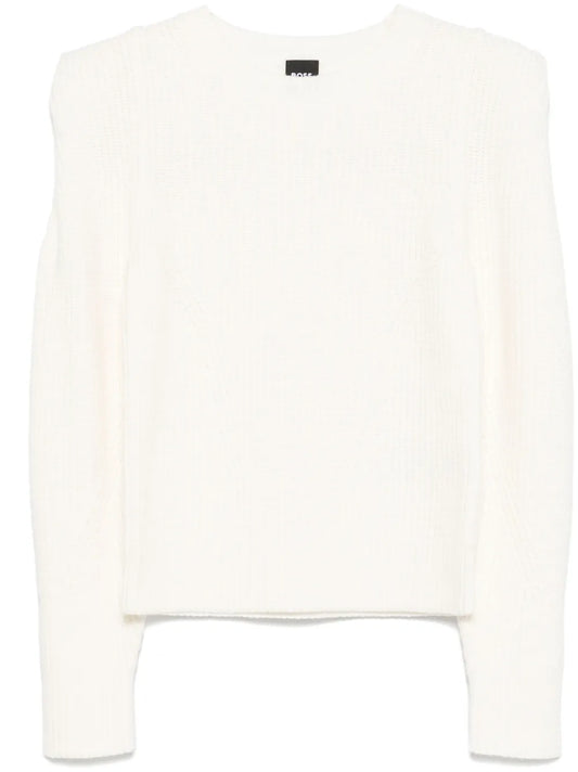 Shoulder-Detail Knitted Sweater
