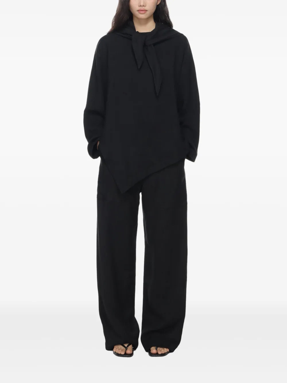 Zip-Up Palazzo Pants