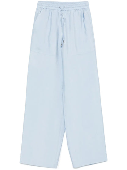 Wide-Leg Twill Trousers