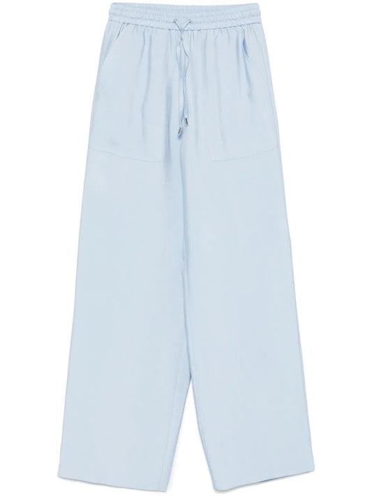 Wide-Leg Twill Trousers