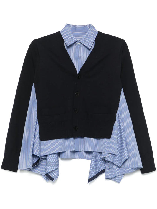 Knitted-Panel Shirt