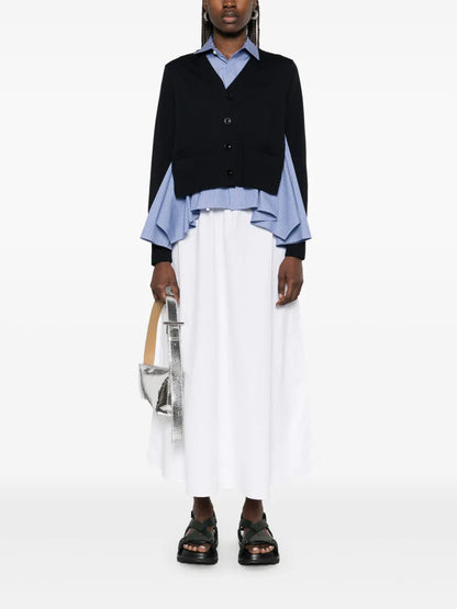 Knitted-Panel Shirt