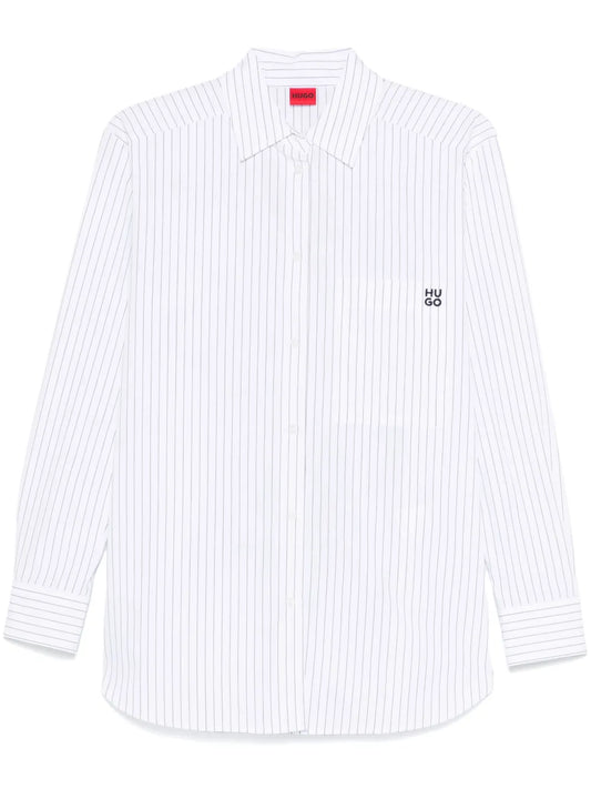 Butterfly-Print Striped Shirt