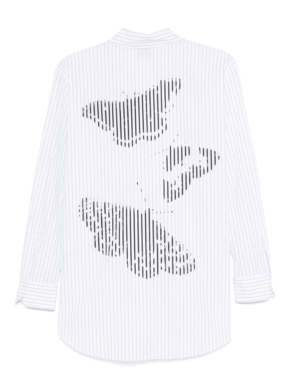 Butterfly-Print Striped Shirt