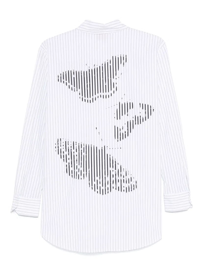 Butterfly-Print Striped Shirt