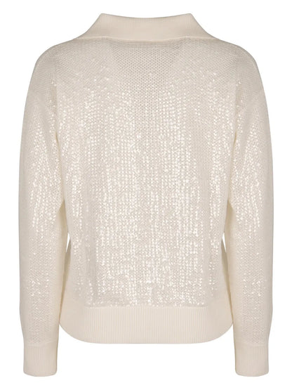 Sequinned Polo Top