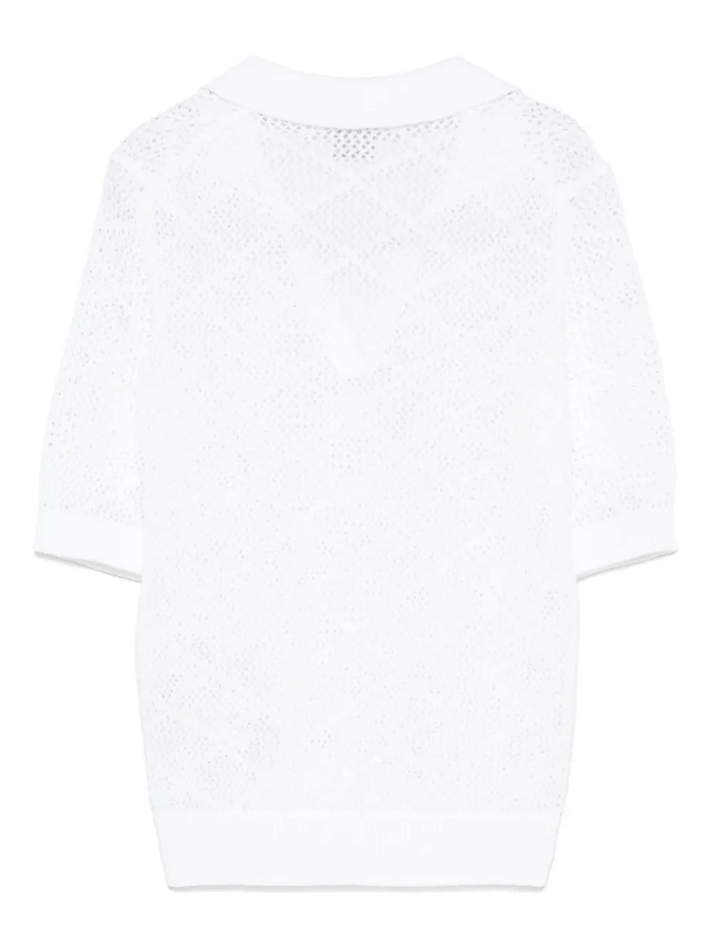 Open-Knit Polo Top