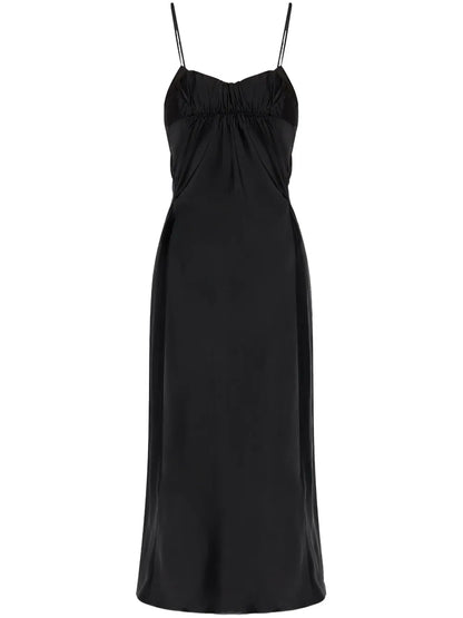 Gathered-Bustier Midi Dress