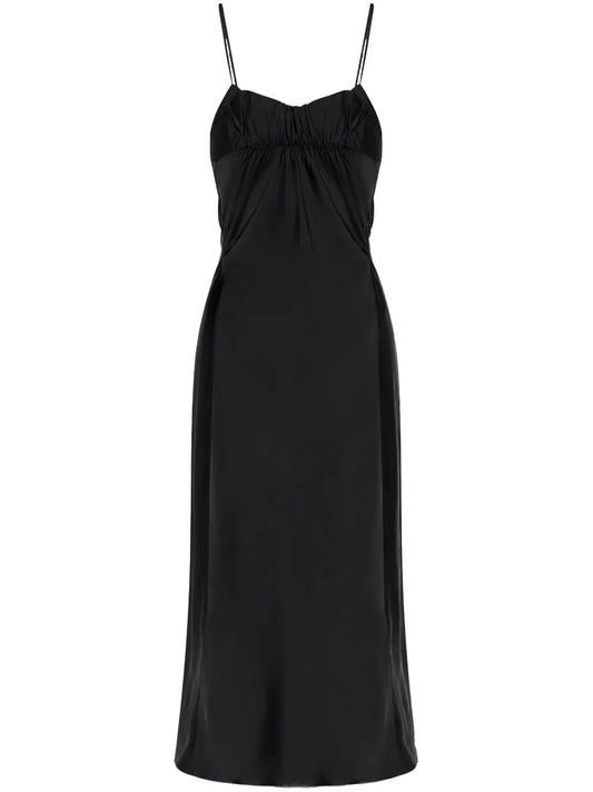 Gathered-Bustier Midi Dress