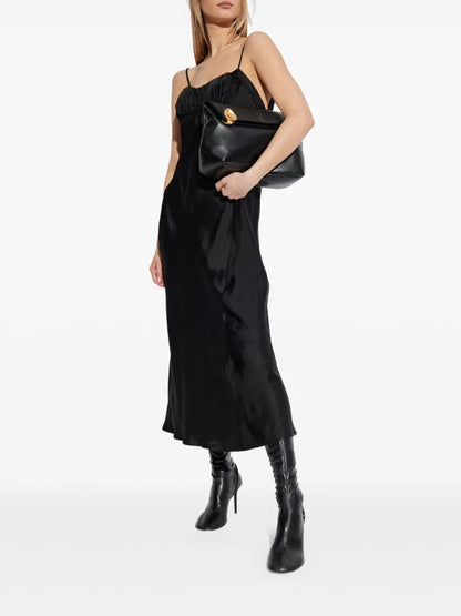 Gathered-Bustier Midi Dress