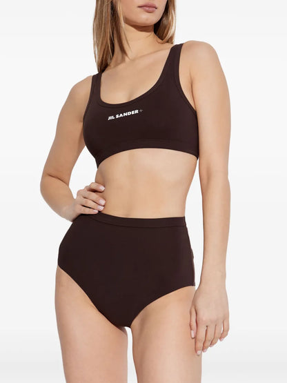 Logo-Print Bikini Top