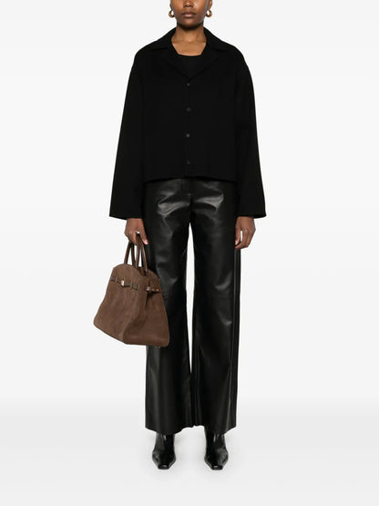Wide-Leg Leather Trousers