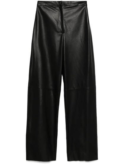 Wide-Leg Leather Trousers