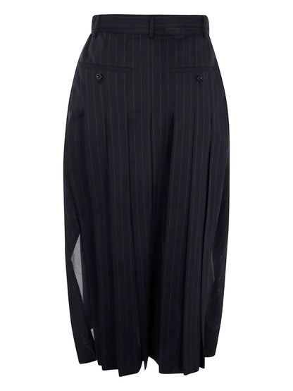 Pinstriped Midi Skirt