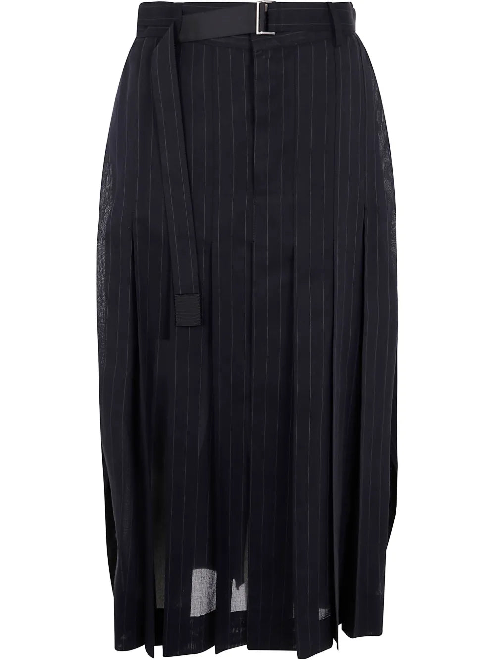 Pinstriped Midi Skirt