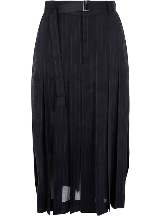 Pinstriped Midi Skirt