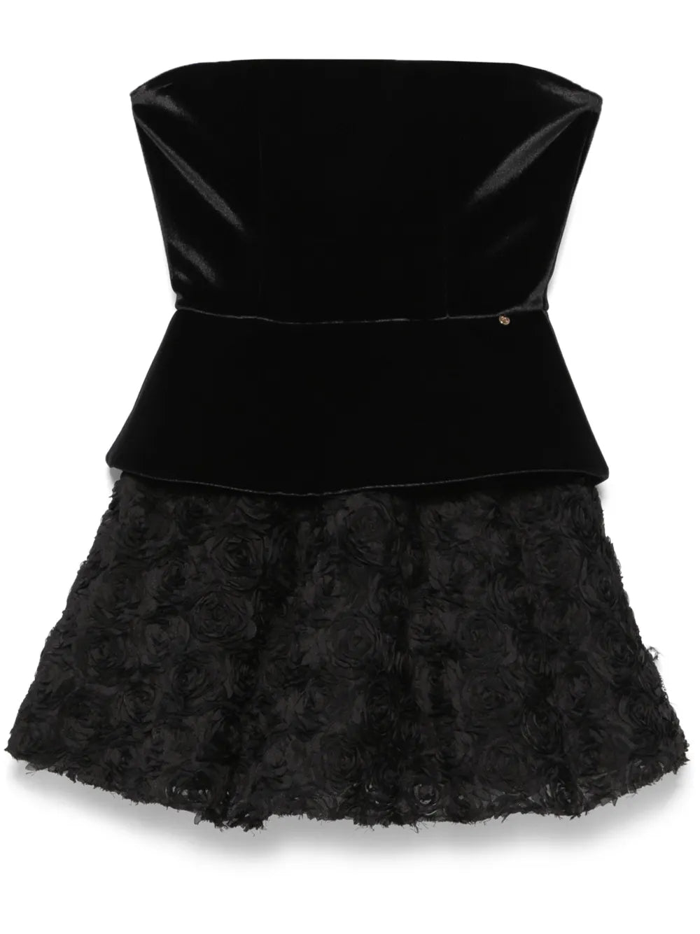 Floral-Appliqué Mini Dress