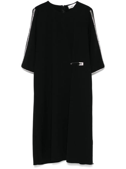 Crystal-Detail Midi Dress