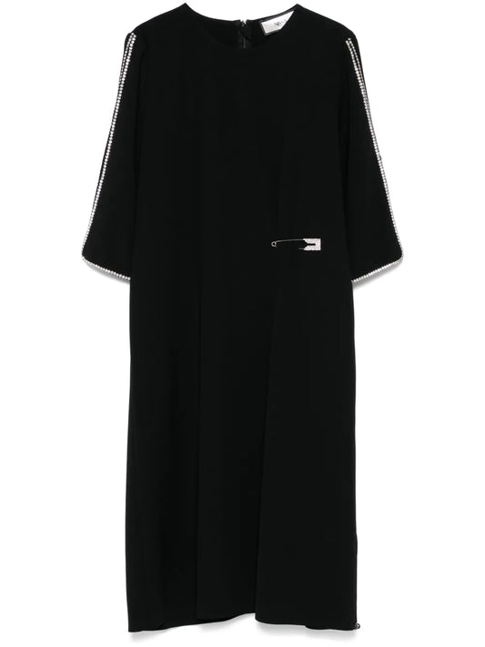 Crystal-Detail Midi Dress
