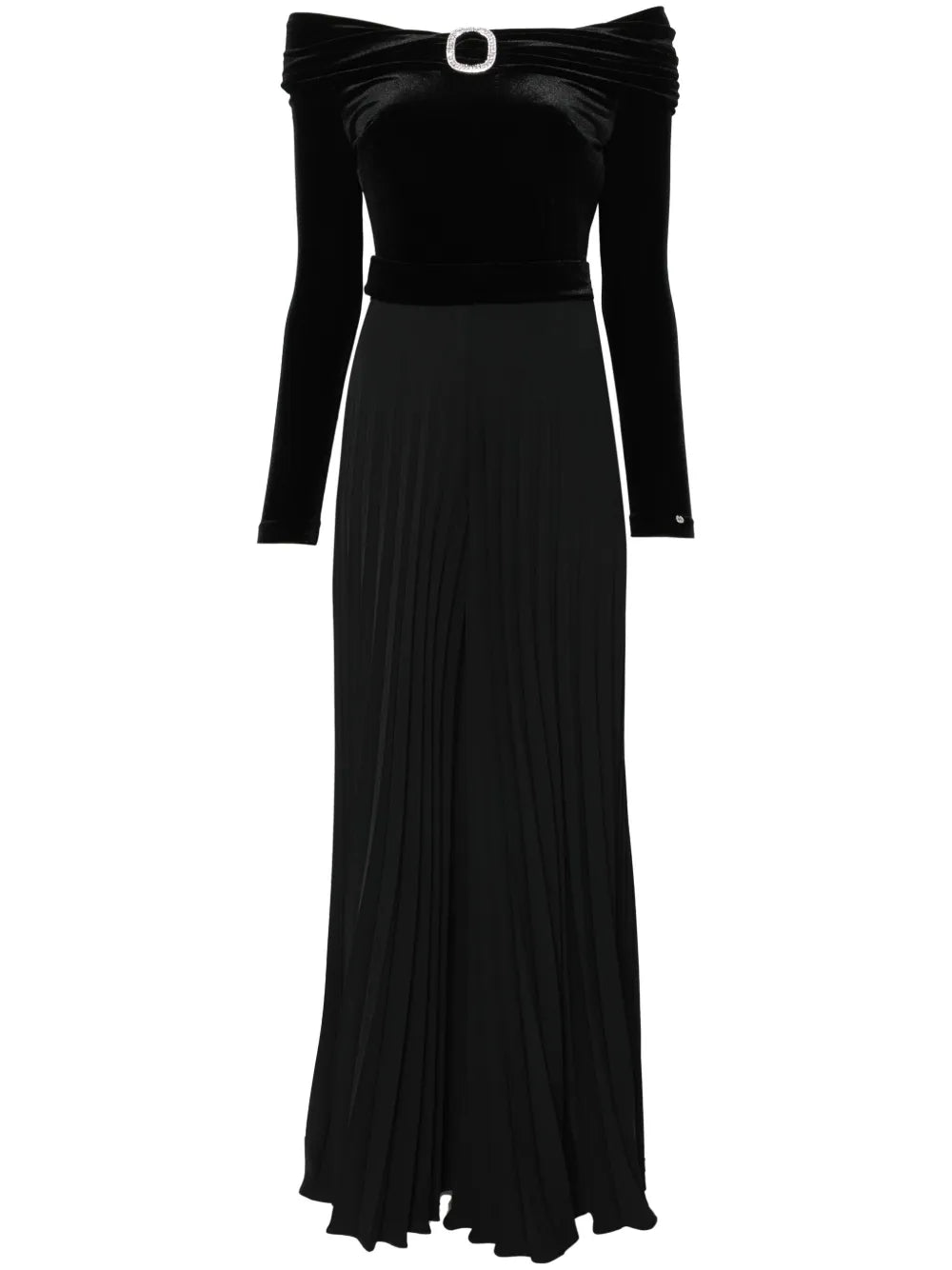 Crystal-Embellished Pleated Jumpsuit
