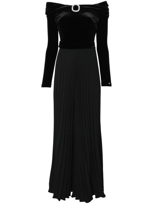 Crystal-Embellished Pleated Jumpsuit