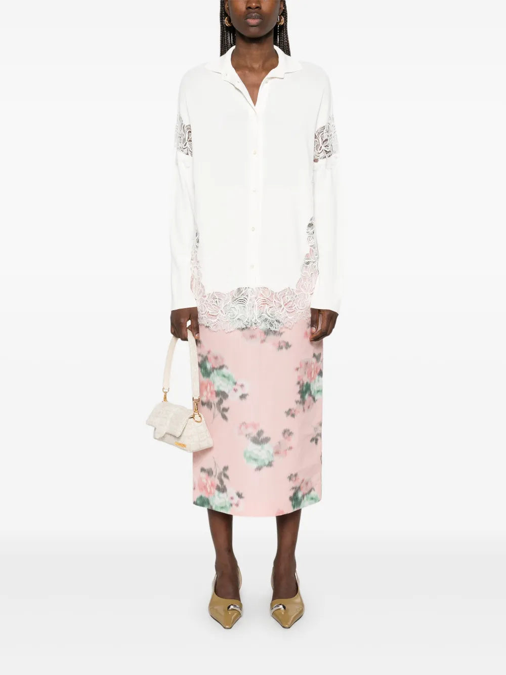 Lace-Panelling Cardigan