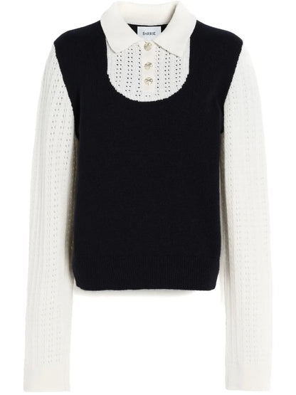Cashmere Jumper With Polo Shirt Collar