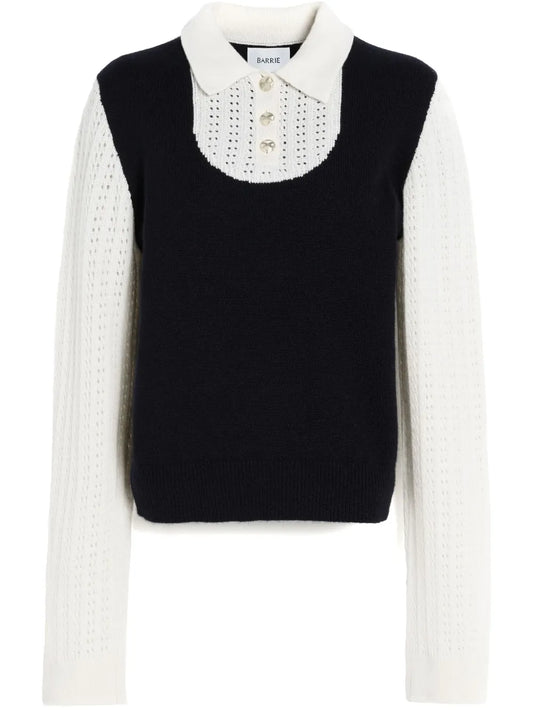 Cashmere Jumper With Polo Shirt Collar