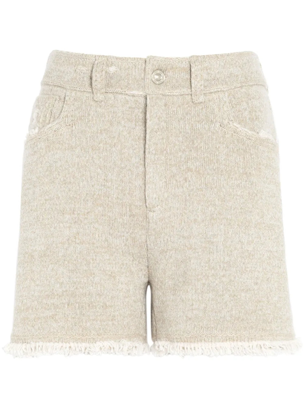 Fine-Knit Fringe-Detail Shorts