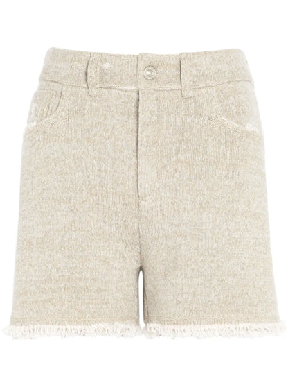 Fine-Knit Fringe-Detail Shorts