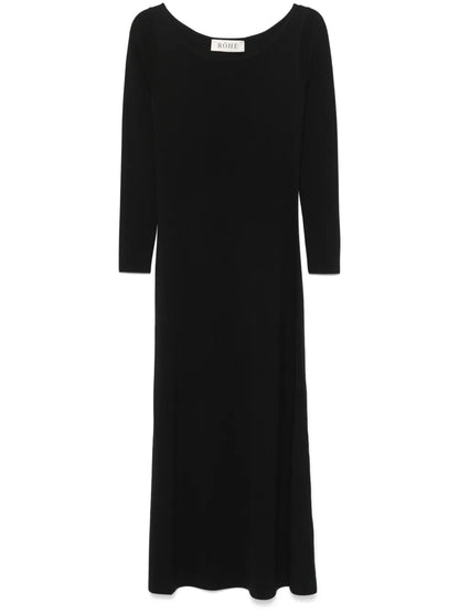 Off-Shoulder Knitted Midi Dress