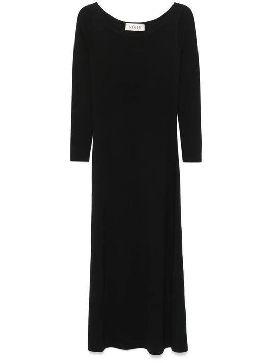 Off-Shoulder Knitted Midi Dress