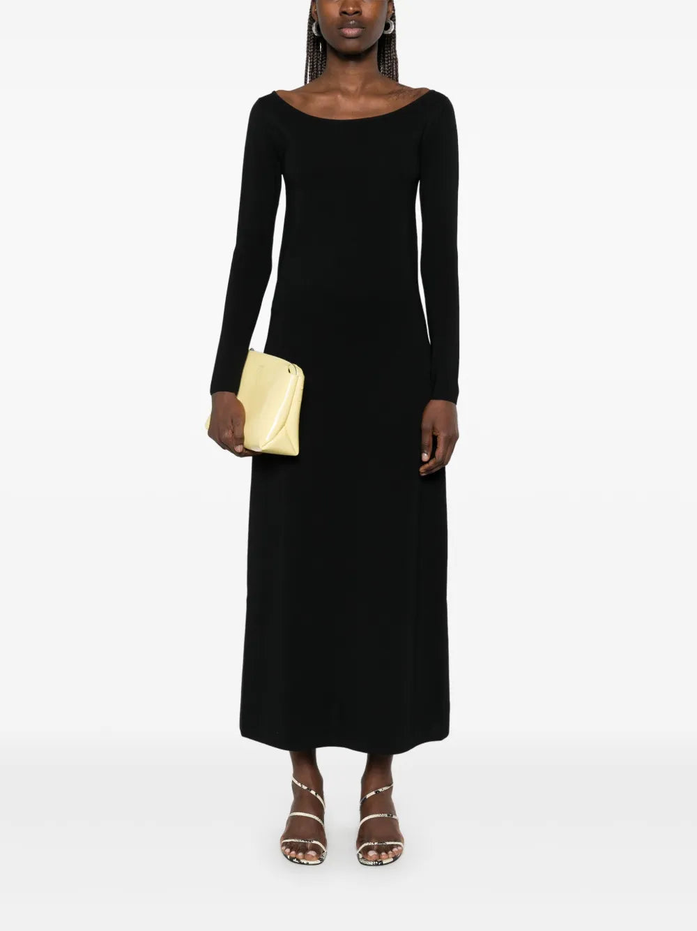 Off-Shoulder Knitted Midi Dress