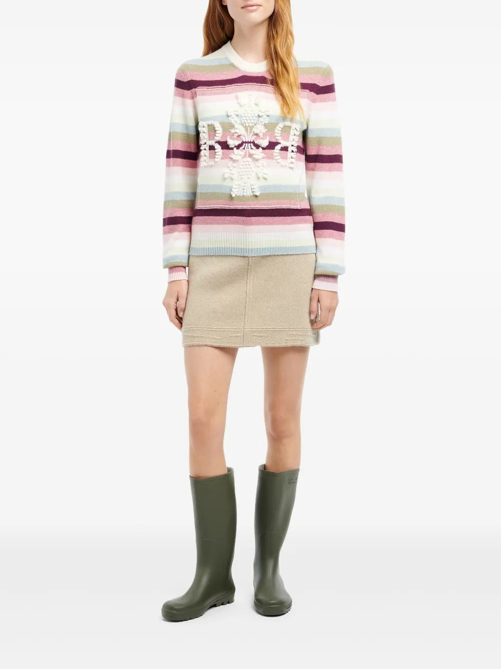 Patchwork Denim Skirt