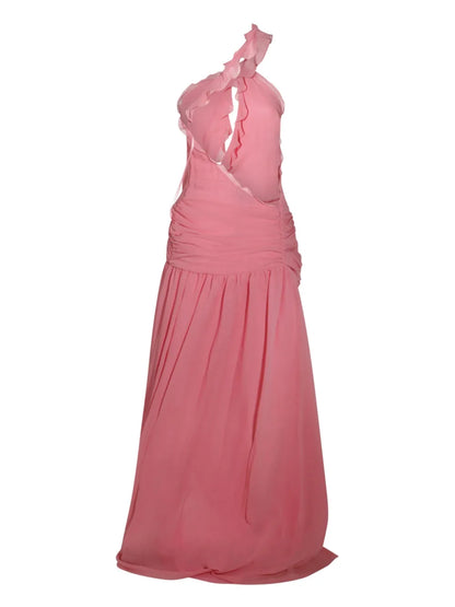 One-Shoulder Silk Maxi Dress
