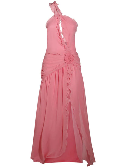 One-Shoulder Silk Maxi Dress