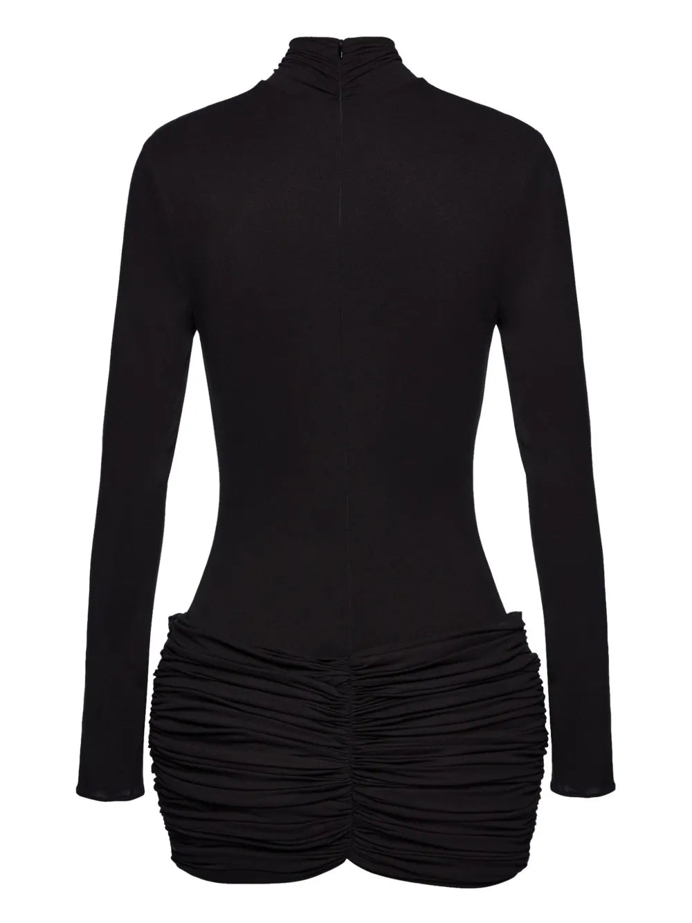 Ruched-Detail Long-Sleeve Dress
