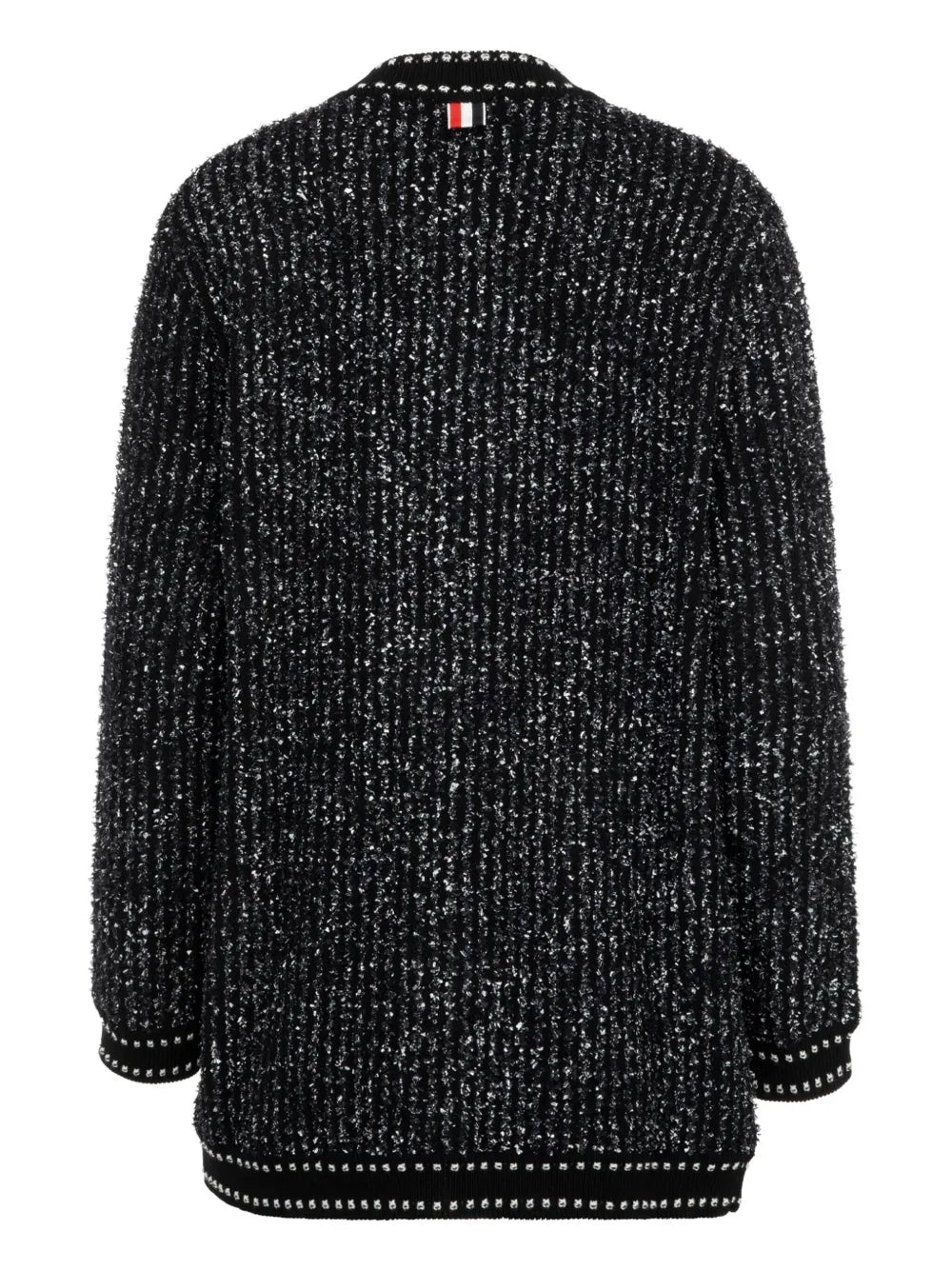 Tweed-Detail Open Cardigan