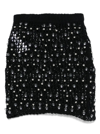Beaded Knitted Mini Skirt