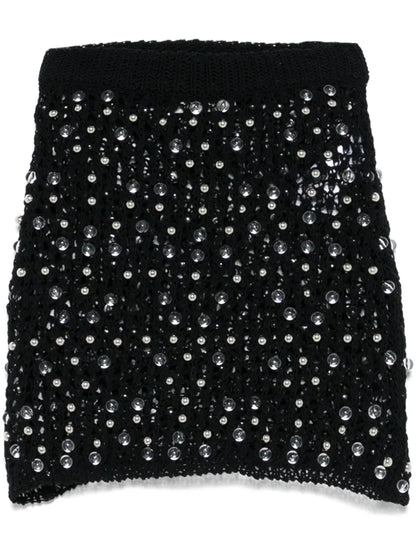 Beaded Knitted Mini Skirt