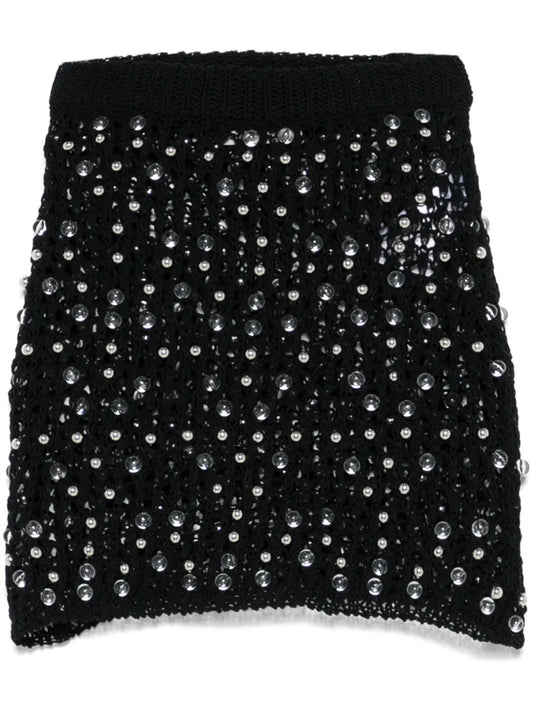 Beaded Knitted Mini Skirt