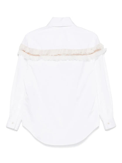 Slashed Creponne-Detail Shirt