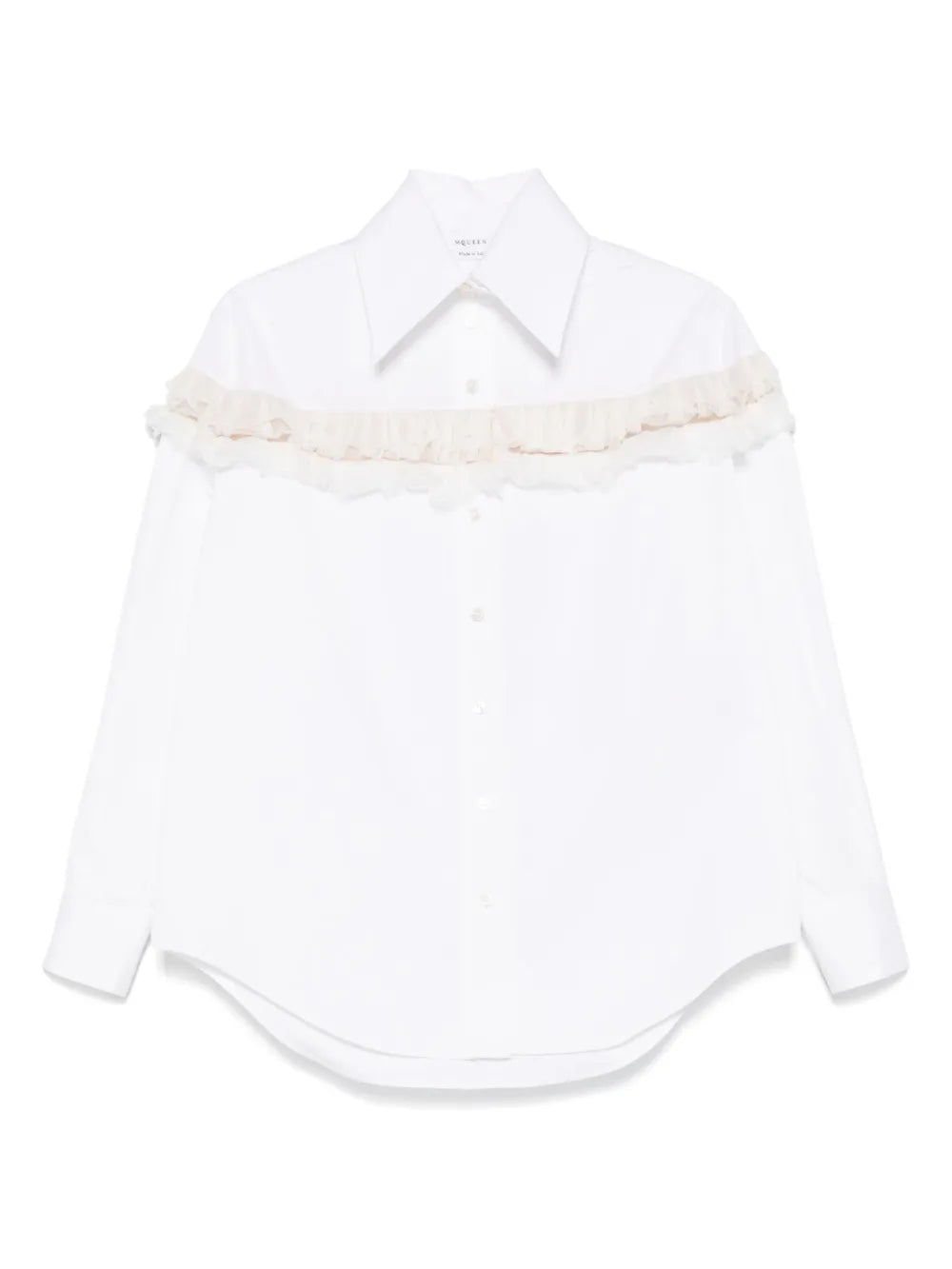 Slashed Creponne-Detail Shirt